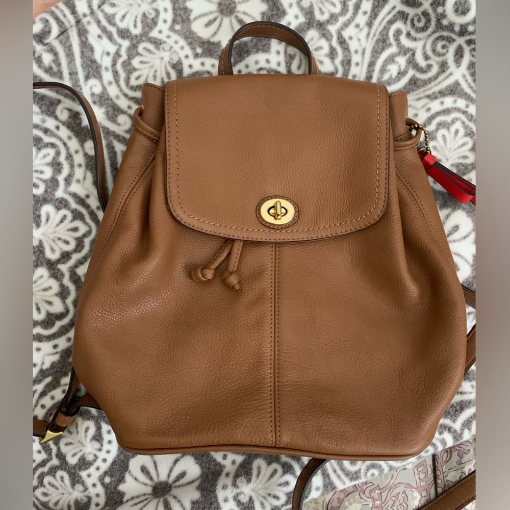 Coach tan small backpack